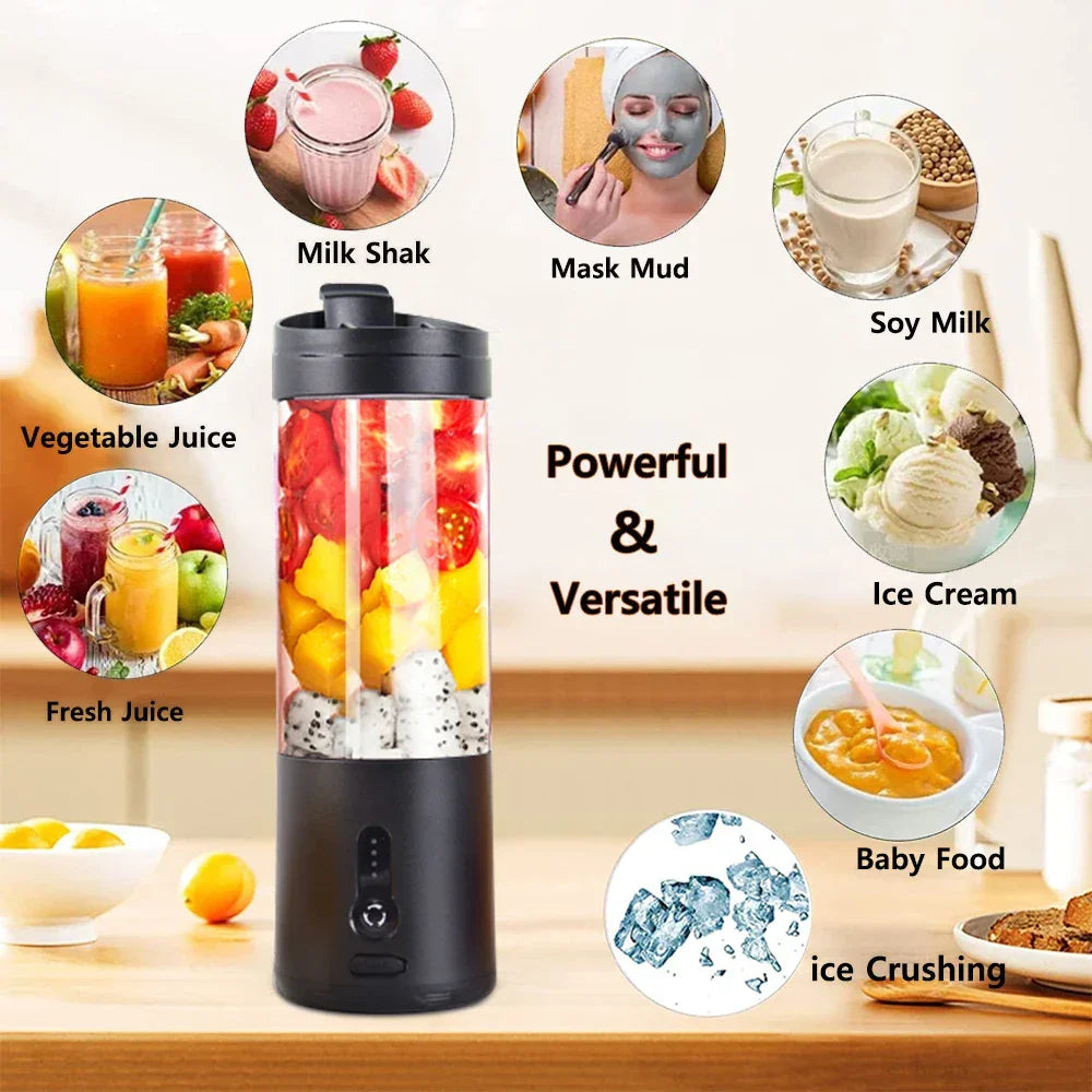 Portable Blender Smoothies Mini Portable Juicer Blender USB Rechargeable Portable Blender for Smoothies Fresh Fruit Juice Mixer