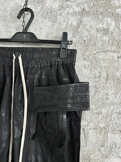 Owen Seak Men Oil wax Denim Jeans Classic Gothic Men's Coated Casual High Street Straight Hip Hop Women Solid Jeans Loose Pants