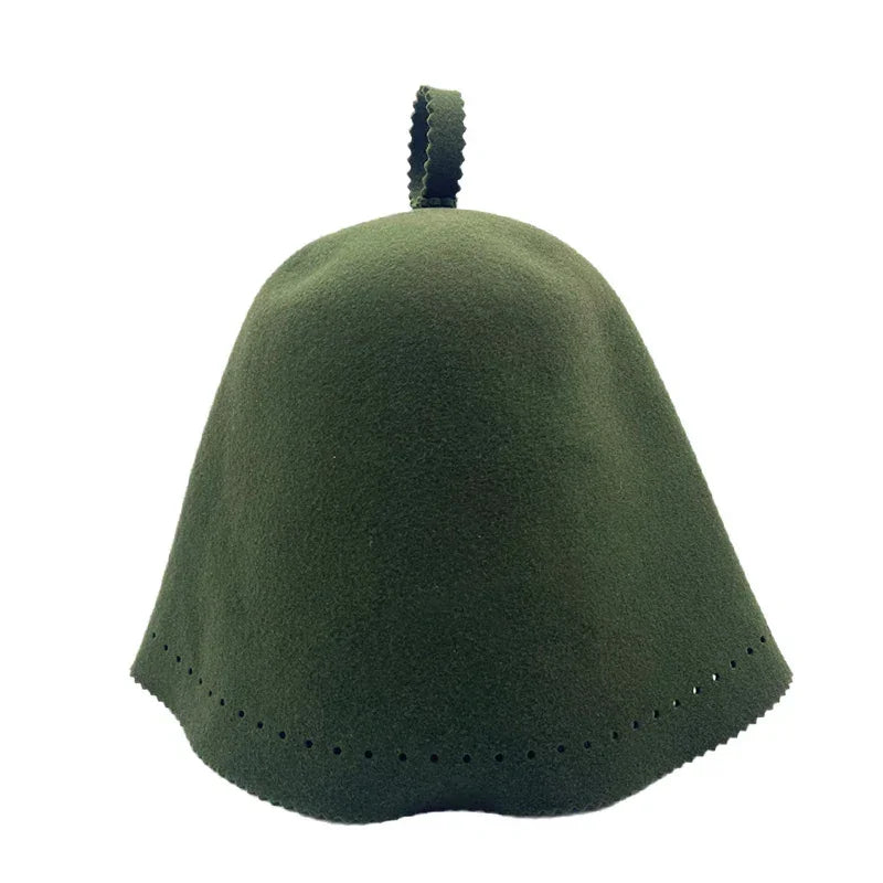 Handmade Thicken Wool Felt Sauna Hats Unisex Hair Protection Spa Sauna Accs for Bath Protection Felt Sauna Cap Absorbent Spa Cap