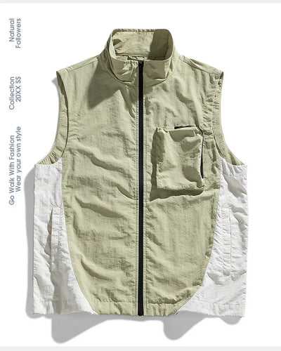 Men's vest for spring and summer new outerwear for camping hiking outdoor charging fashionable trend simple and high-end vest
