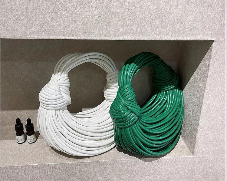 Handbags for Women 2025 New in Gold Luxury Designer Brand Handwoven Noodle Bags Rope Knotted Pulled Hobo Silver Evening Clutch