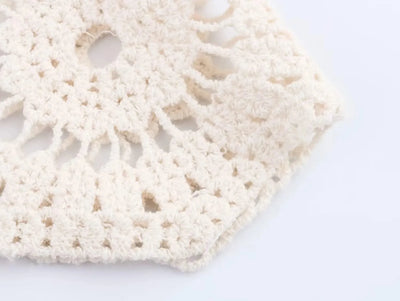 Summer Bohemian Women Loose DRESS Suits Hook Flower Hollow Out Bat Sleeve Shirt+Tassels Drawstring Bodycon Skirt Vacation Sets