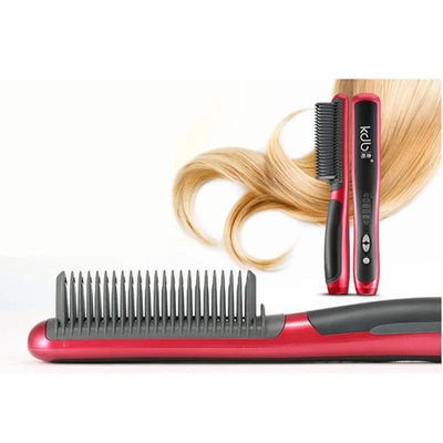 Hair & Beard Straightener Ionic Ceramic Hot Comb Electric Straighten Curling Hair Brush Negative Ion Anti-scalding Styling Tool