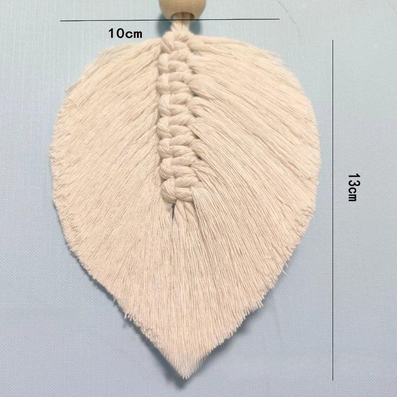 Boho home decoration macrame tapestry leaf feather wall hanging decor for living room bedroom art
