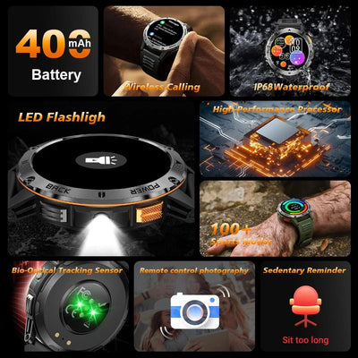 2025 New For Xiaomi IOS Compass Outdoor Smart Watch Men 1.43'' HD AMOLED Screen GPS 400 Mah Battery Bluetooth Call SmartWatches