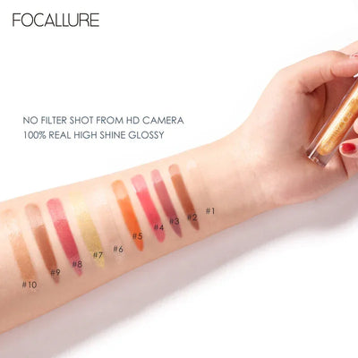 FOCALLURE PLUMPMAX Nourise Lip Glow Dewy Glossy Lip Care High Shine Not Sticky Refreshing Shimmer Lip Gloss Lips Makeup