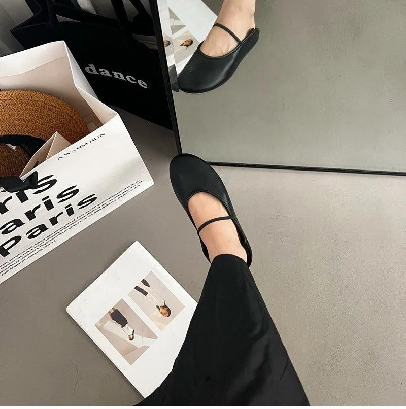 Fashion woman shallow slip on flats shoes ladies casual outdoor ballerina shoe