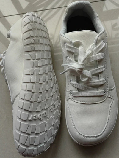 ZZFABER Leather Barefoot Shoes Soft Minimalist Sneakers for Women Men Casual Shoes Unisex Sneakers