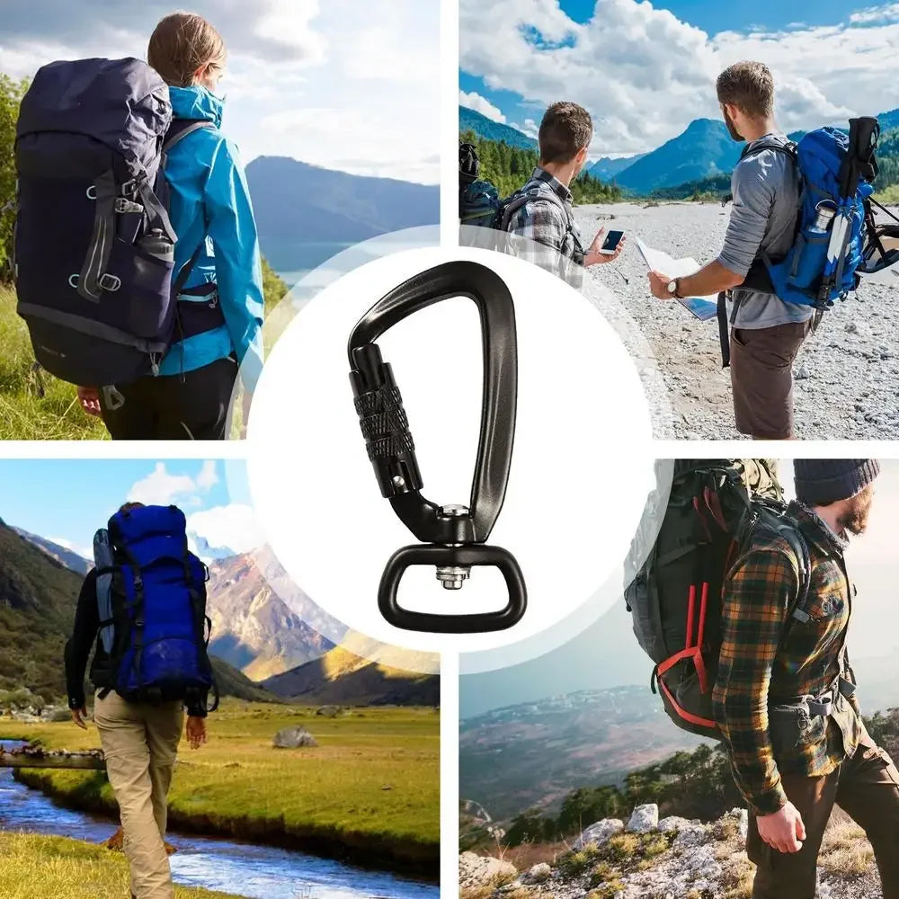 Mountain Climbing Carabiner Auto-Locking Twist Lock Caribeeners For Camping Shade Sail Accessories Rock Climbing Carabiner