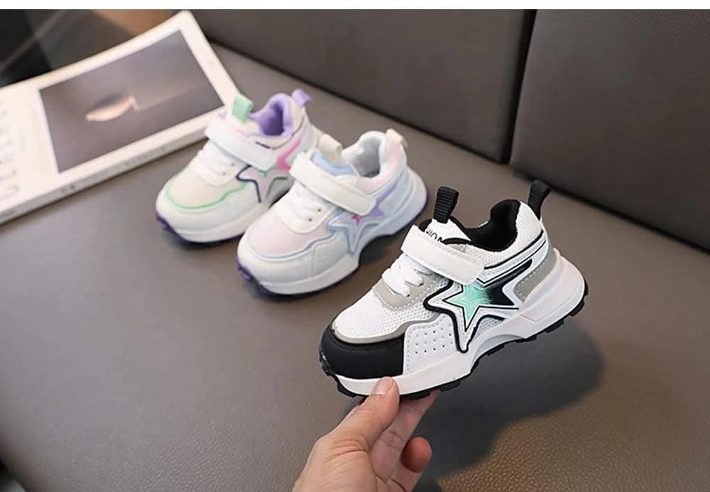 Kid's sports shoes for small and medium-sized children spring and autumn boys' sports shoes girls' mesh breathable running shoes