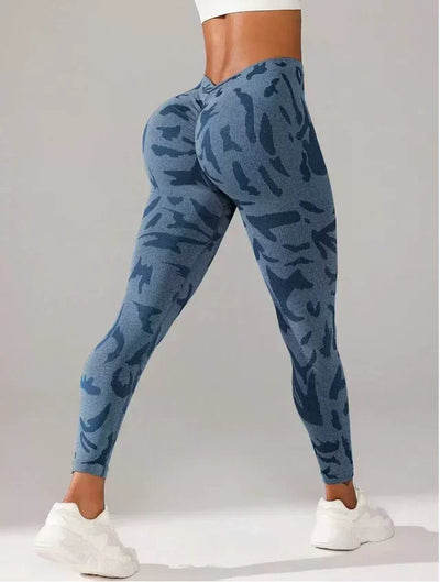 Women V-waist Printed Seamless Leggings