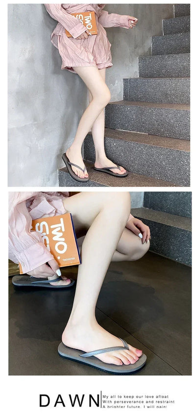 Women's Non-Slip Summer Flip Flops - Beach/Outdoor Casual Sandals, Fashion Slippers for Ladies, Comfortable Holiday Footwear