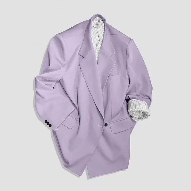 New Designer Men Loose Fit Double Breasted Blazer Two Piece Set Oversized Suit Business Casual Outfits Suit Fashion Matching Set