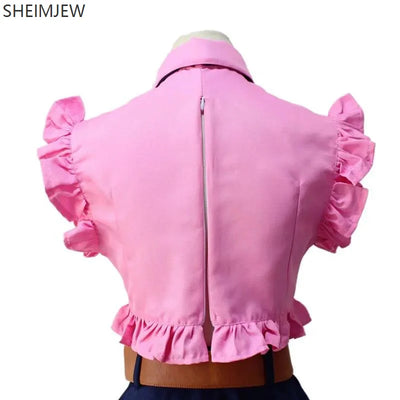 Cosplay Anime Girl Plays Original Sin Cosplay Cute Heroine Pink Shirt Short Skirt Suit Office Daily Short Skirt Comic Exhibition