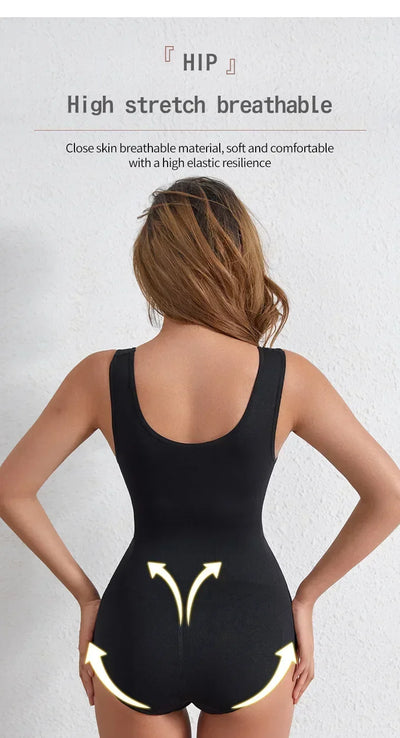 Body Shapewear for Women Seamless Solid Shaping Full Bodysuit Crew Neck Tummy Control Slimming Body Shaper Underwear & Shapewear