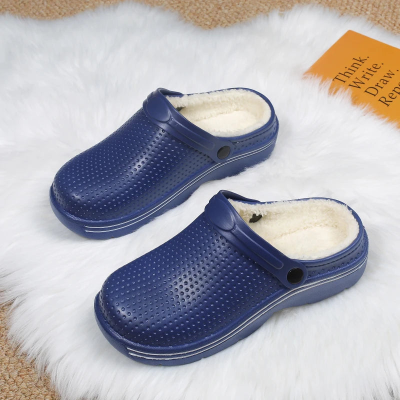 Men Slippers Winter Plush Warm Furry Slipper Couples Shoes Indoor Home Cotton Shoes Casual Flip-flops Slides Women's Slippers