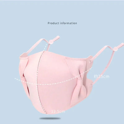 Anti-uv UPF50+ Ice Silk Sunscreen Mask 3D Bow Anti-sun Mask Traceless Summer Outdoor Sports Face Mask Breathable Golf Mask