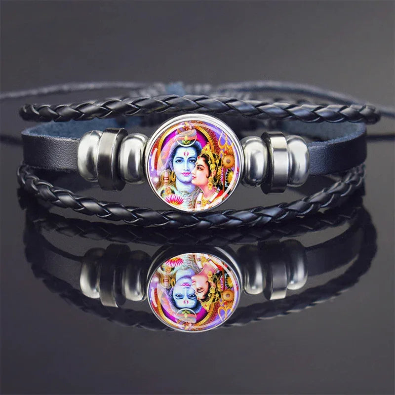 Hinduism God Bracelets Ganesha Vishnu Shiva Amulet Bracelet for Men Women Goddess of Kashmi Wealth Bangle India Buddhism Jewelry