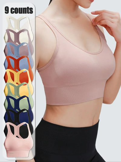 Sexy Padded Women's Sports Bra Crisscross Back Sports Bra Running Fitness Breathable Comfortable Shaping Sports Bra