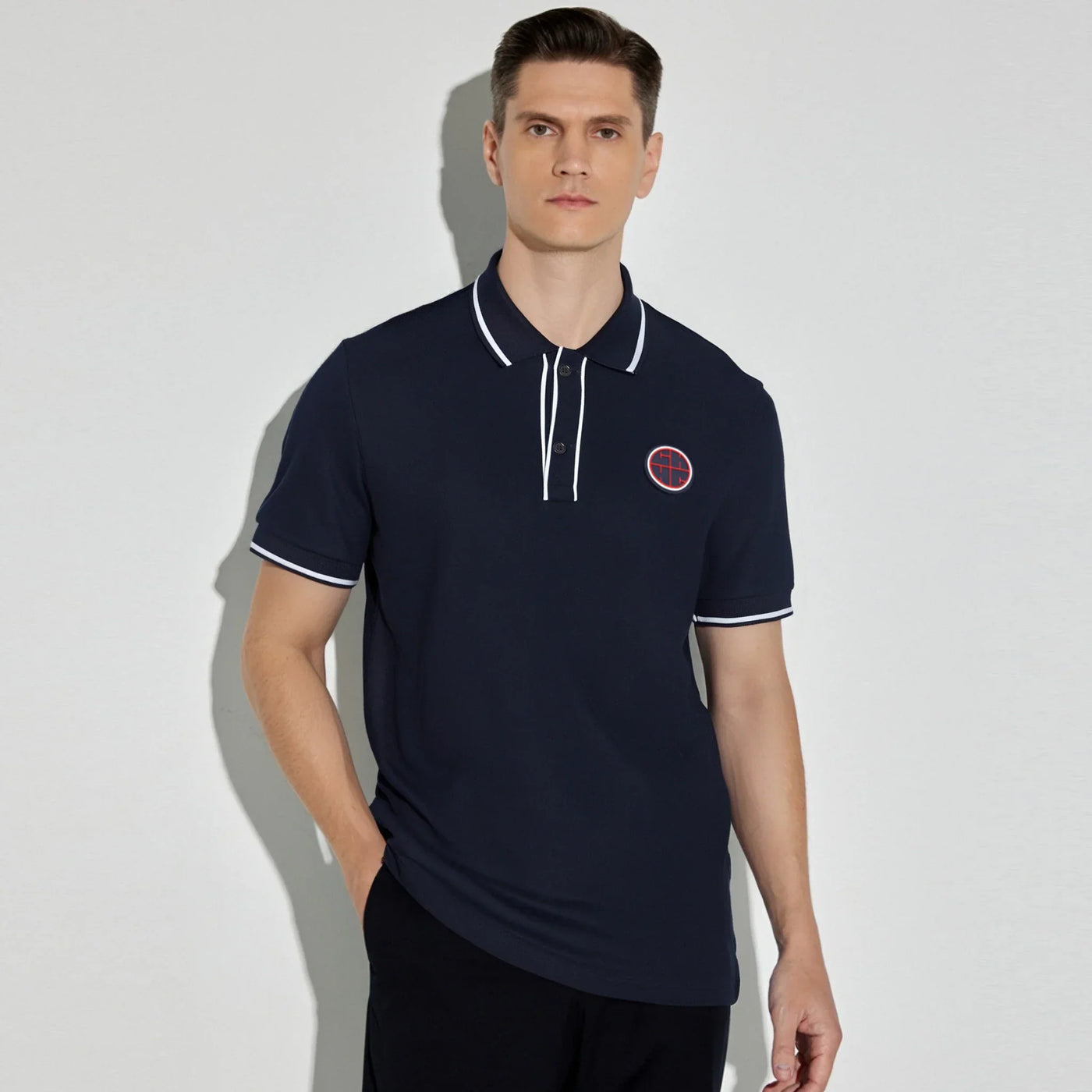 New Men Polo Shirts Short Sleeve Polo Collar Patchwork Solid Men's Business Casual Tshirts Trendy Summer Fashion Loose Tops