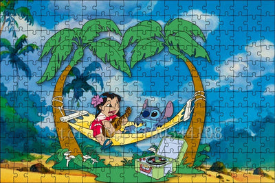 Disney Lilo & Stitch Puzzle Cartoon Movies Children Games Educational Toys 300/500/1000 Pcs Jigsaw Puzzles Adults Decompressing