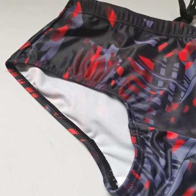 Men Swimwear Brazilian Traditional Cut Swimsuits Swim Bikini Surf Boxer Briefs Board Shorts Trunks Black and Red Sunga