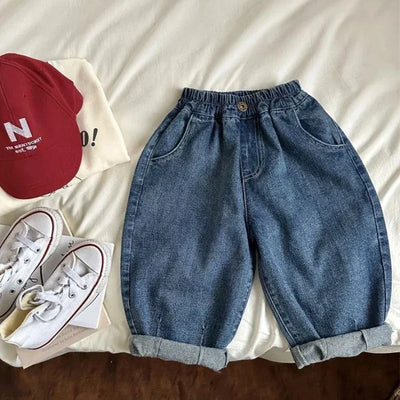 2025 Spring Summer Children's Clothes Girls Jeans Cotton Loose Baby Boys Harem Pants 1-7Year Toddler Kids Casual Denim Trousers