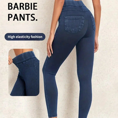 Women's Faux Denim Yoga Leggings