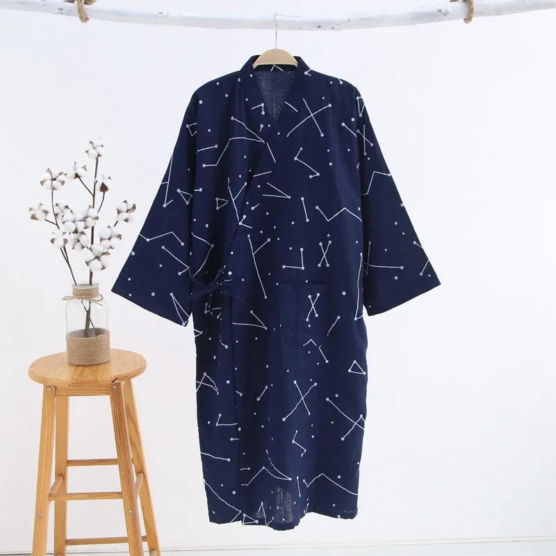Bathrobe Men Shower Spring and Summer Cotton