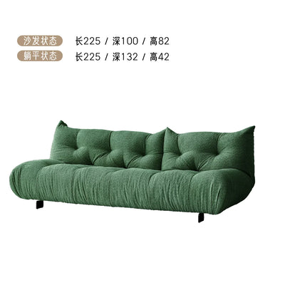 Alpaca Velvet Creamy Style Sofa Bed Foldable for Small Rooms Multifunctional for Lounging Sleeping Lazy Comfort Furniture FYLS