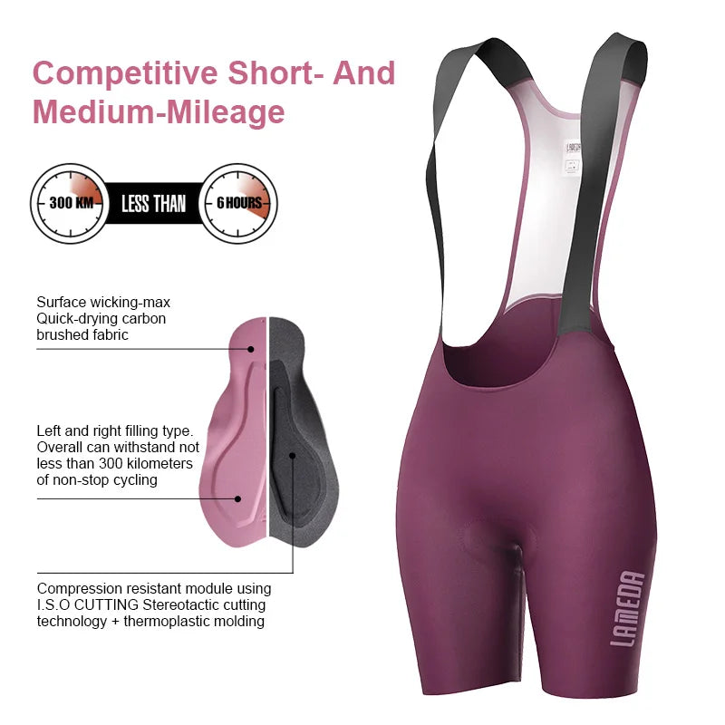 Women High-Waisted Cycling Shorts Road Bike Bib Pants with Shoulder Straps Mountain Racing MTB Shorts Non-slip Biking Clothing