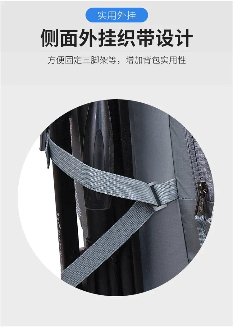 Fashionable and Wear-Resistant Outdoor Travel Backpack, Black and Red Contrasting Color Large-Capacity Mountaineering Bag with Waterproof Cover