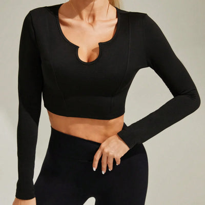 Women's Sexy Notch Micro Neck Double Layer Top