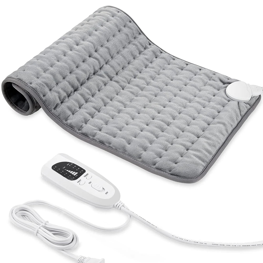Soft Washable Thermal Electric Heating Pad Blanket For Shoulder Legs Feet Hands Abdomen Winter Warming Heated Mat 6 Levels Gray
