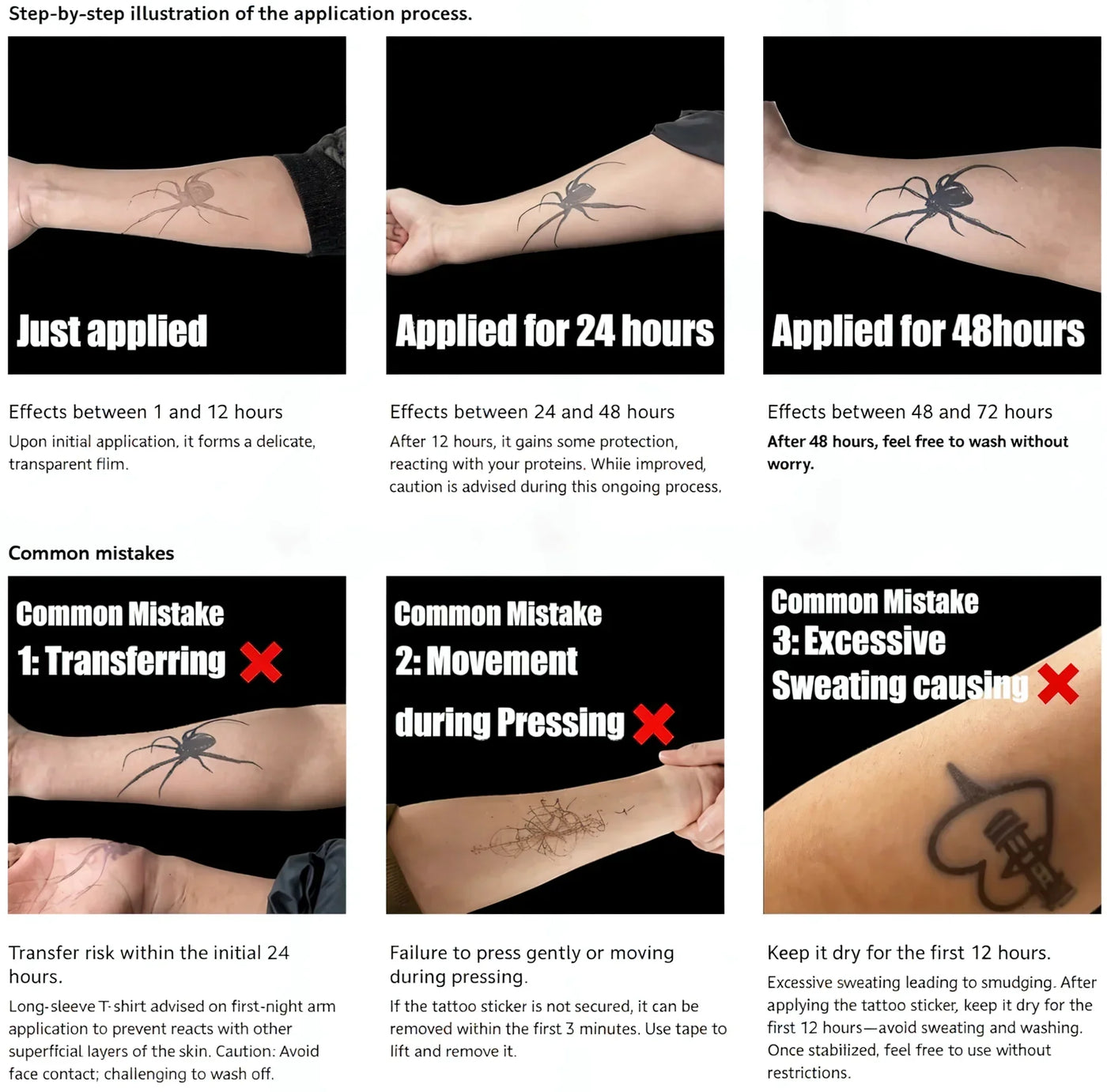 Temporary Tattoos Man Sexy Hotwife Dark Moon Herbal Juice Tattoo Sticker Fake Tatto Half Arm Abdomen Waterproof Hip Hop Tatuaje