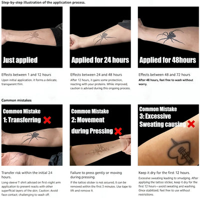 Temporary Tattoos Man Sexy Hotwife Dark Moon Herbal Juice Tattoo Sticker Fake Tatto Half Arm Abdomen Waterproof Hip Hop Tatuaje