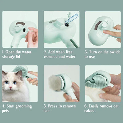 Cat Dog Comb Pet Steam Massage Brush Safe Round Head Soft Teeth Spray Hair Removal Comb for Universal for Cats Dogs Accessories