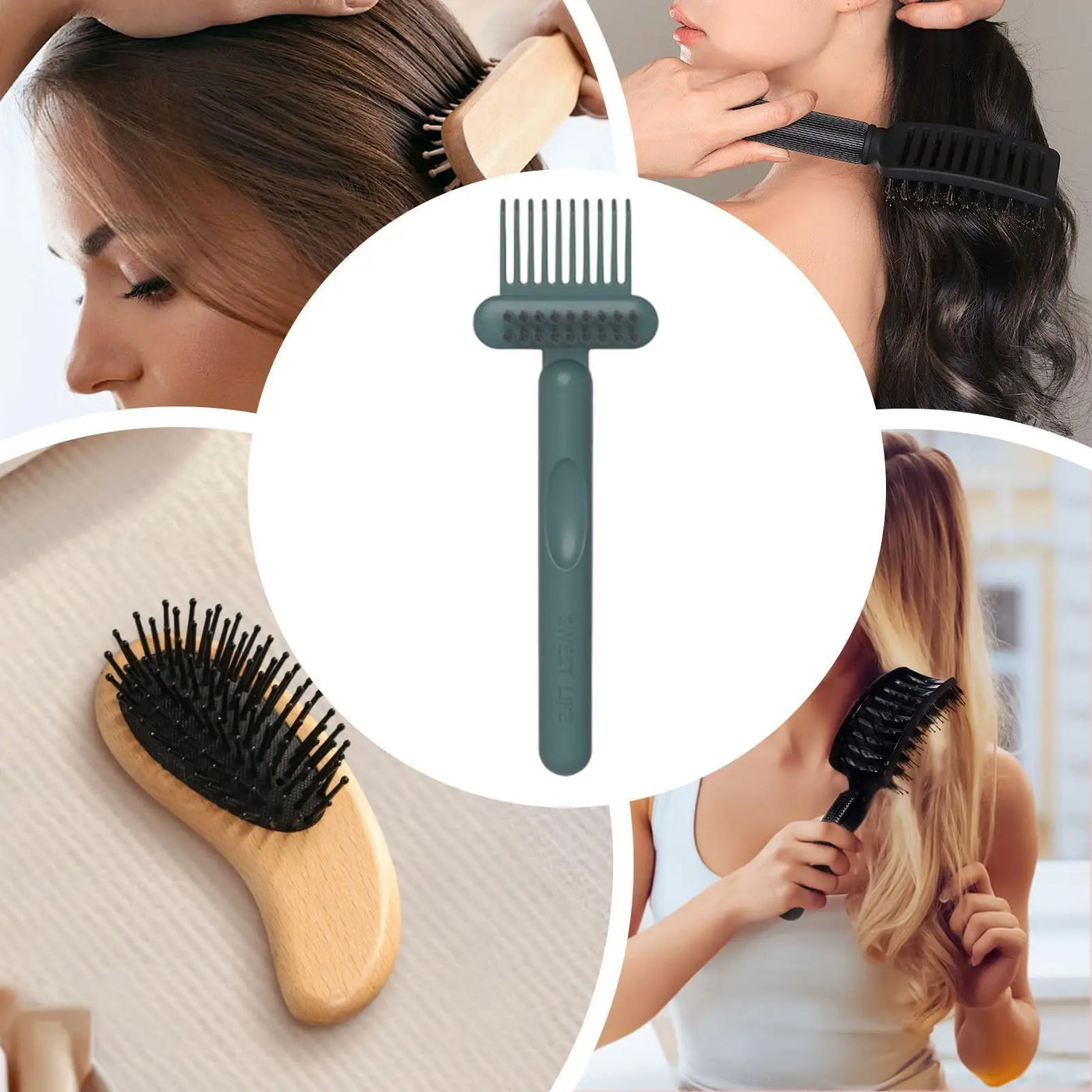 Hair Brush Cleaner Tool Hairbrush Cleaning Tools Comb Cleaner Rake 2-in-1 Cleaning Supplies For Removing Detangling Travel Home