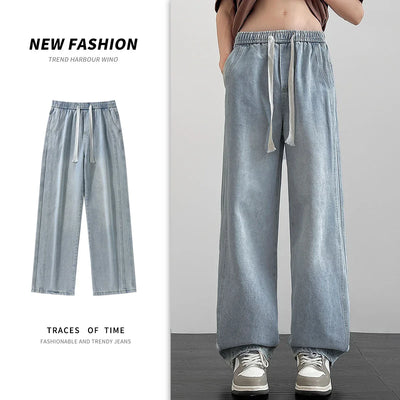 Men's denim pants American retro straight leg jeans loose and breathable suitable for daily casual street men's essential items