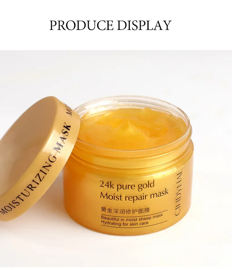 120g 24K Golden Face Cream Collagen Moisturizer Moisturizing Cream Sleeping Mask Firming Nourishing Hydrating Face Skin Care