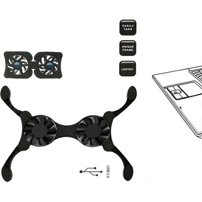 Cooler Stand Laptop Cooler Low Noise Cooling Portable Ultra Slim Gaming Laptop Cooling Pad Prevent Overheatin for 13inch Laptop