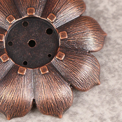 Buddhism Lotus Line Incense Holder Plate Alloy Incense Burner Temples Yoga Studios Home Decoration