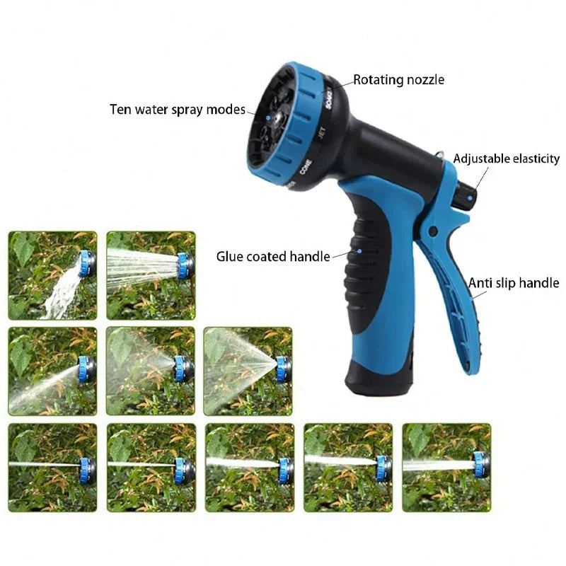 Expandable Garden Magic Hose Flexible Garden Water Pipe High Pressure 10 Function Water Gun, Garden Watering And Cleaning Tool
