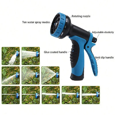 Expandable Garden Magic Hose Flexible Garden Water Pipe High Pressure 10 Function Water Gun, Garden Watering And Cleaning Tool