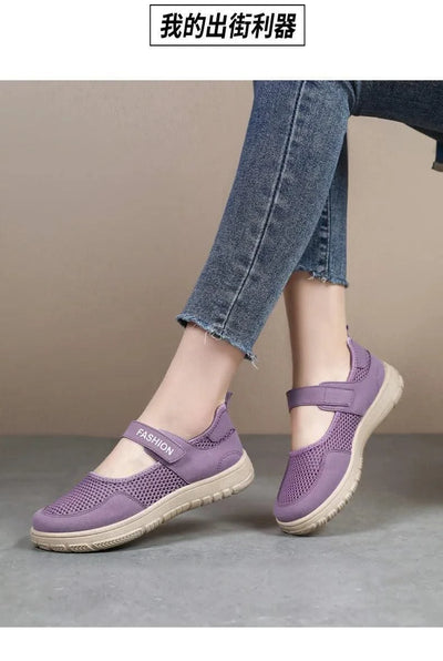 Women's Plus Size Wide Width Sandals Soft Sole Comfortable Mom Shoes Breathable Fabric Spring No Slip Chubby Feet Casual Walking