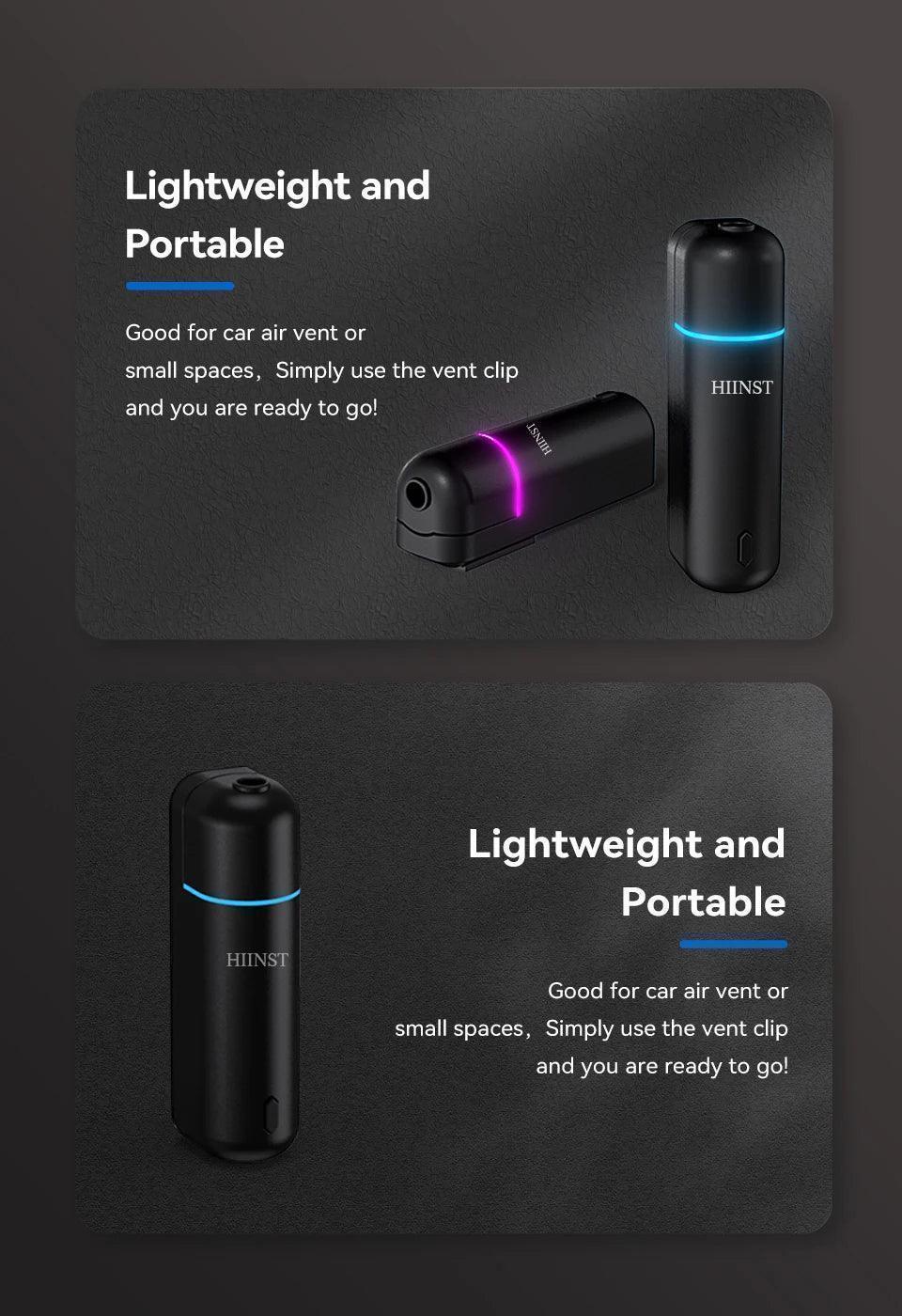 Hiinst luxury car scent air freshener aroma fragrance essential oil diffuser electric waterless perfume vent clip