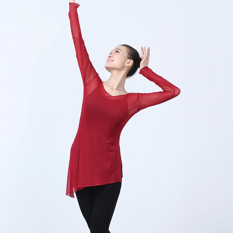 New fashion woman Classical Dancing clothes ballet Dance dress Adult Dance Practice clothes Elastic long sleeve Dance clothes