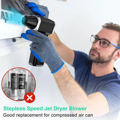 130,000RPM Compressed Air Duster Cordless Dust Cleaner, Replaces Air Cans, 7500mAh Rechargeable Air Blower for Computer Keyboard