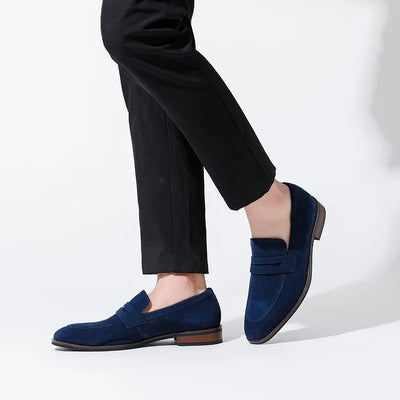 Brand Men's Loafers Suede Cow Leather Shoes Vintage Slip-on Casual Men Driving Shoes Wedding Male Dress Shoes