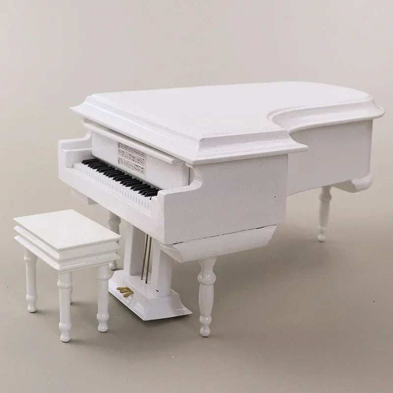 Handmade Wooden Musical Instruments Collection Decorative Ornaments Mini Piano Miniature Model Decoration Gifts